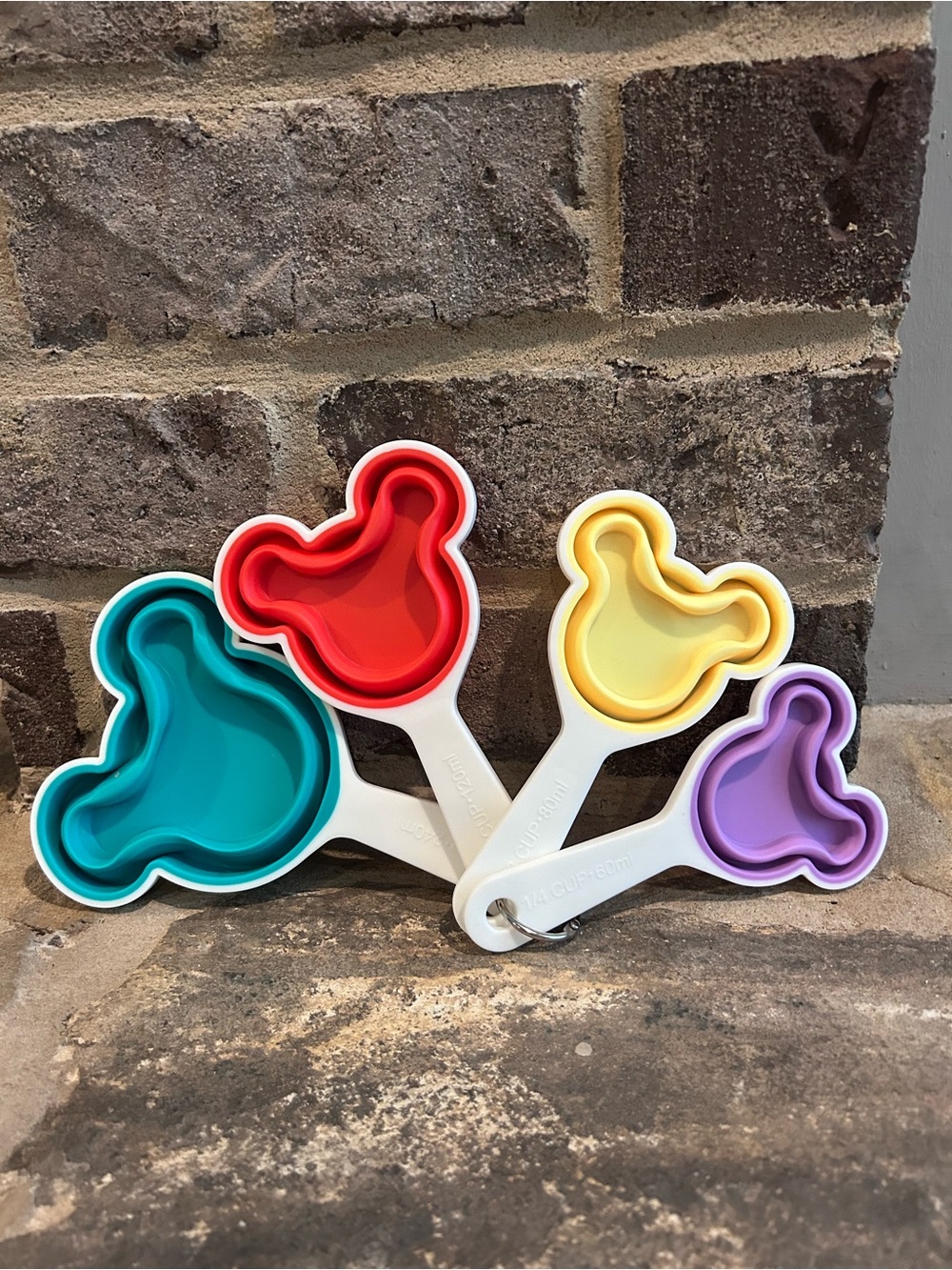 Disney Multicolor Mickey Mouse Silicone Measuring Cup Set